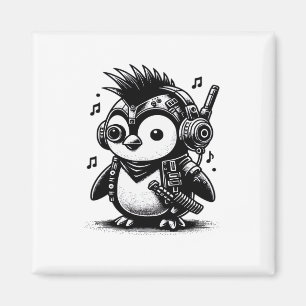 Whimsigoth Punkrock Weidcore Pinguin Vintage Kunst Magnet