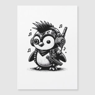 Whimsigoth Punkrock Weidcore Pinguin Vintage Kunst Magnetkarte