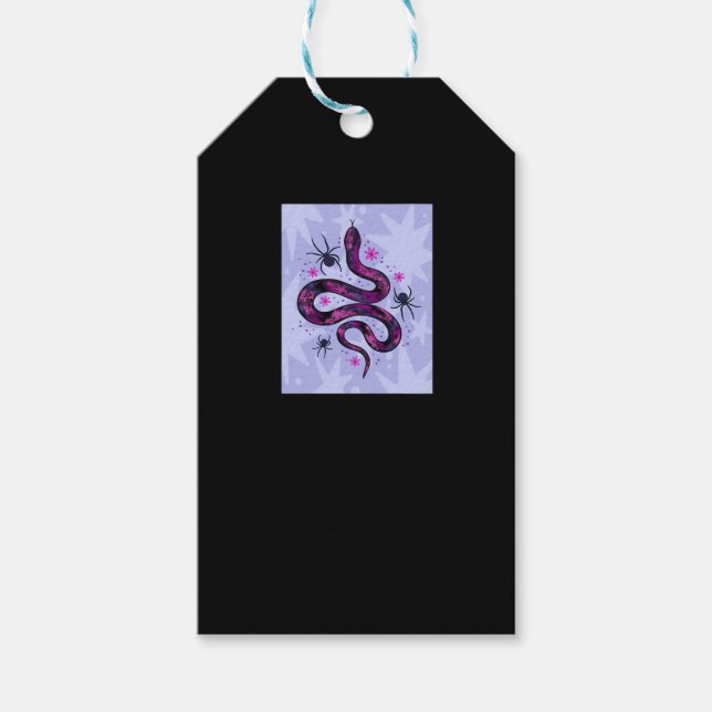 Whimsigoth Schlange Blume Geschenkanhänger (Vorderseite)