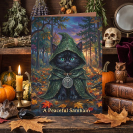 Whimsigoth-Schwarze-Katze-Mystik-Halloween-Gruß Karte