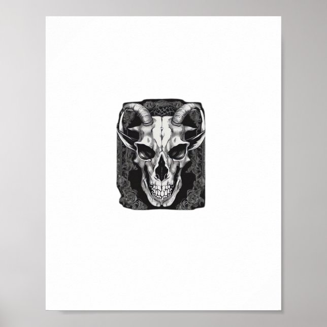 Whimsigoth Skull Gothic Ästhetik Design Classic Poster (Vorne)
