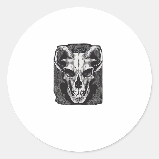 Whimsigoth Skull Gothic Ästhetik Design Classic Runder Aufkleber (Vorderseite)
