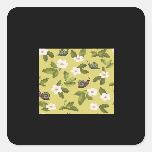 Whimsigoth Snail Classic Quadratischer Aufkleber (Vorderseite)