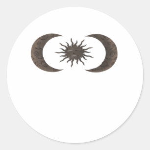 Whimsigoth Sonne und Mond Runder Aufkleber