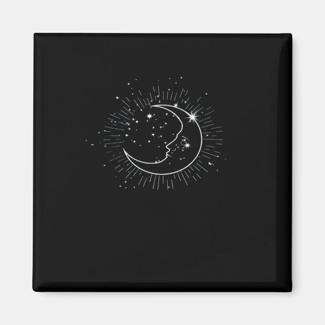 Whimsigoth Starry Night Moon Witchy Classic Magnet (Vorne)
