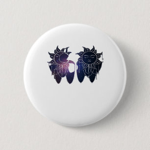 Whimsigoth Starry Night Sun Moon Witchy Classic Button