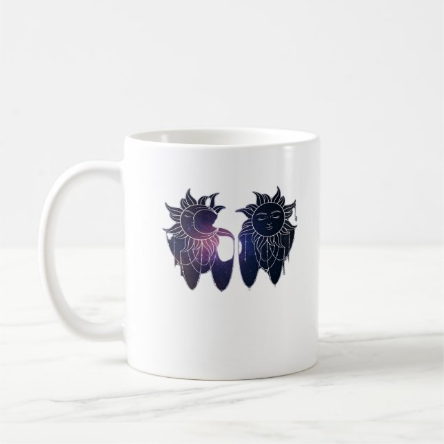 Whimsigoth Starry Night Sun Moon Witchy Classic Kaffeetasse (Links)