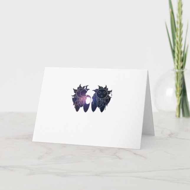 Whimsigoth Starry Night Sun Moon Witchy Classic Karte (Vorderseite)