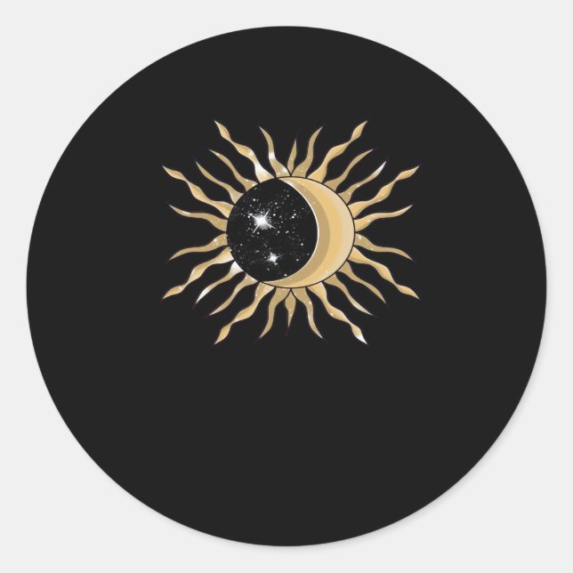 Whimsigoth Sun Moon Space Classic Runder Aufkleber (Vorderseite)