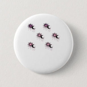 Whimsigoth Sun Moon Witchy Button