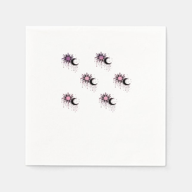 Whimsigoth Sun Moon Witchy Serviette (Vorderseite)