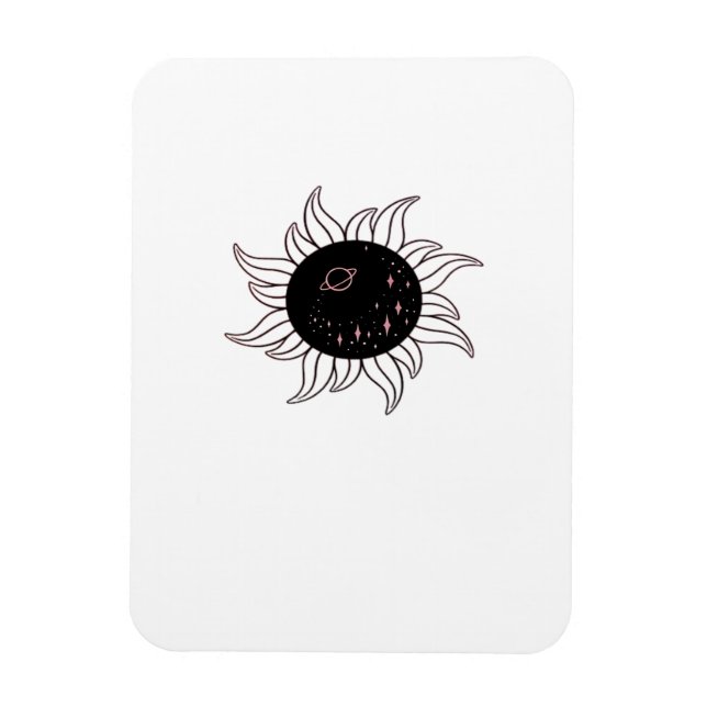 Whimsigoth Sun Space Mountains und Sonnenuntergang Magnet (Vertikal)