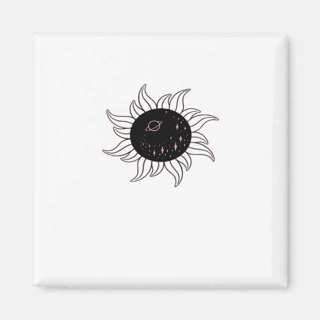 Whimsigoth Sun Space Mountains und Sonnenuntergang Magnet (Vorne)