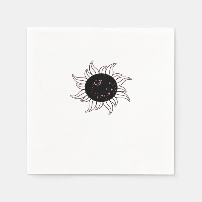 Whimsigoth Sun Space Mountains und Sonnenuntergang Serviette (Vorderseite)