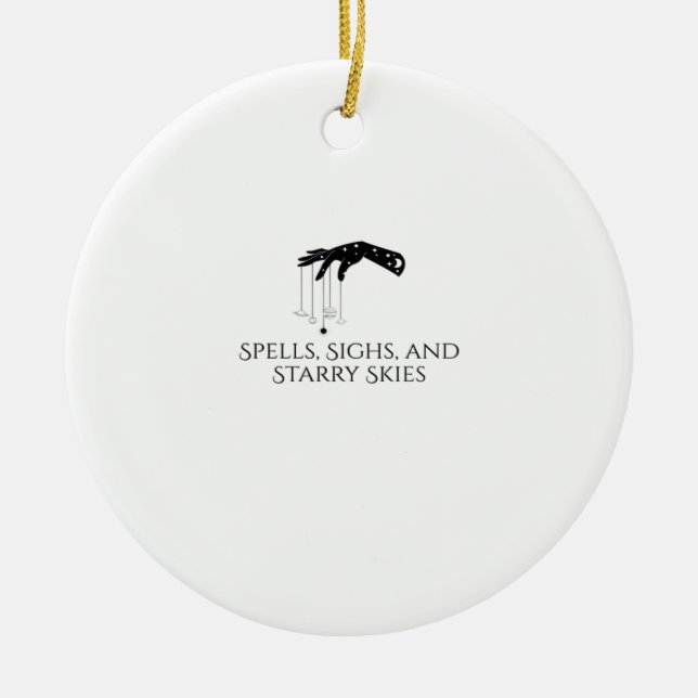 Whimsigoth Tinte - Mystische Wälder, Monde & Magie Keramik Ornament (Vorne)