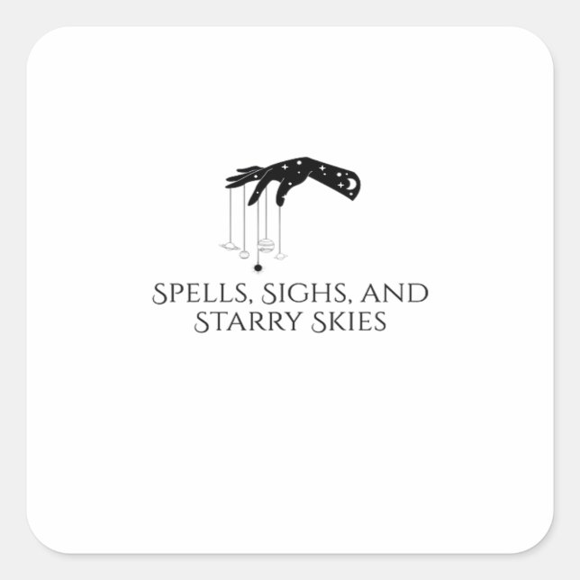 Whimsigoth Tinte - Mystische Wälder, Monde & Magie Quadratischer Aufkleber (Vorderseite)