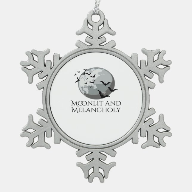Whimsigoth Tinte - Mystische Wälder, Monde & Magie Schneeflocken Zinn-Ornament (Vorderseite)