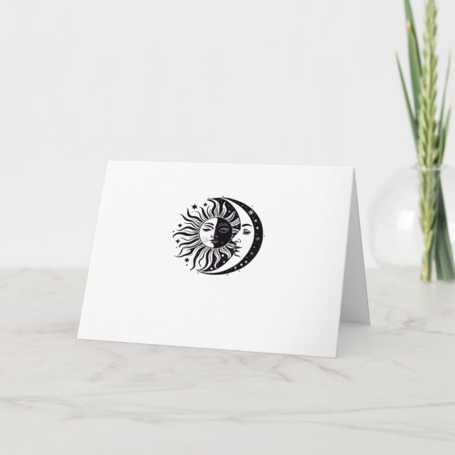 Whimsigoth Watercolor Sun Moon Witchy Classic Karte (Vorderseite)