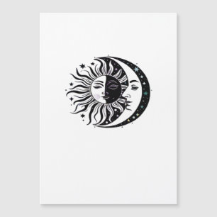 Whimsigoth Watercolor Sun Moon Witchy Classic Magnetkarte