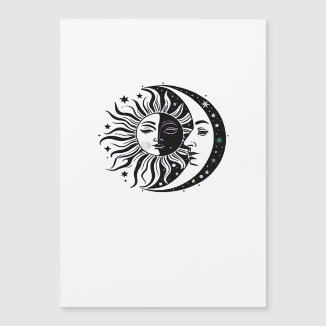Whimsigoth Watercolor Sun Moon Witchy Classic Magnetkarte (Vorderseite)