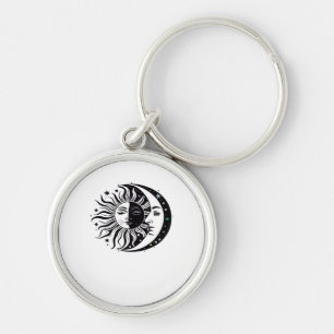 Whimsigoth Watercolor Sun Moon Witchy Classic Schlüsselanhänger