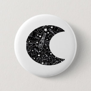 Whimsigoth Witch Moon Wicca Kawaii Goth Tattoo Ast Button