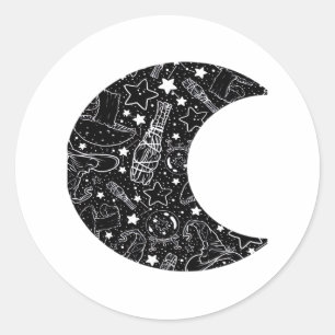 Whimsigoth Witch Moon Wicca Kawaii Goth Tattoo Ast Runder Aufkleber