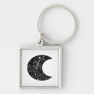 Whimsigoth Witch Moon Wicca Kawaii Goth Tattoo Ast Schlüsselanhänger