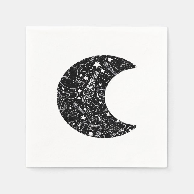 Whimsigoth Witch Moon Wicca Kawaii Goth Tattoo Ast Serviette (Vorderseite)