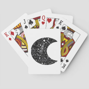 Whimsigoth Witch Moon Wicca Kawaii Goth Tattoo Ast Spielkarten