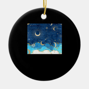 Whimsigoth Wolken Sun Moon Witchy Classic Keramik Ornament