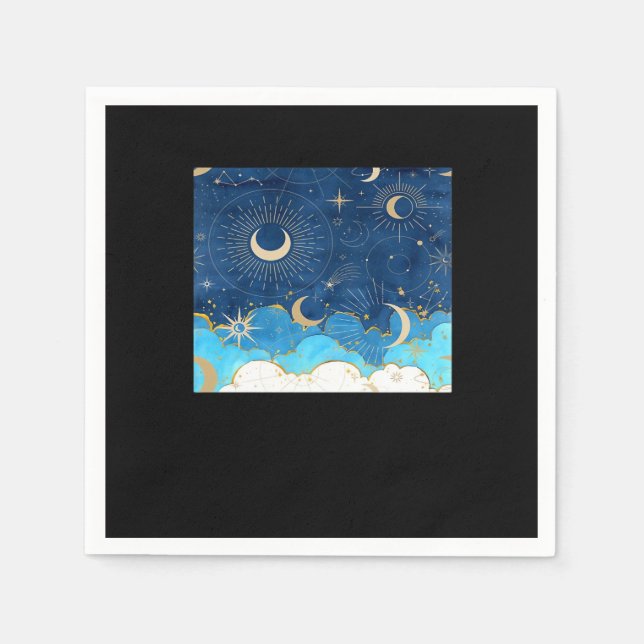 Whimsigoth Wolken Sun Moon Witchy Classic Serviette (Vorderseite)