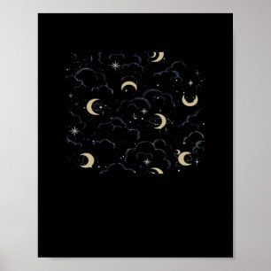 Whimsigoth Wolken Sun Moon Witchy Poster