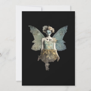 Whimsigoth Zombie Fairy Old Time Gothic Moody Art Feiertagskarte