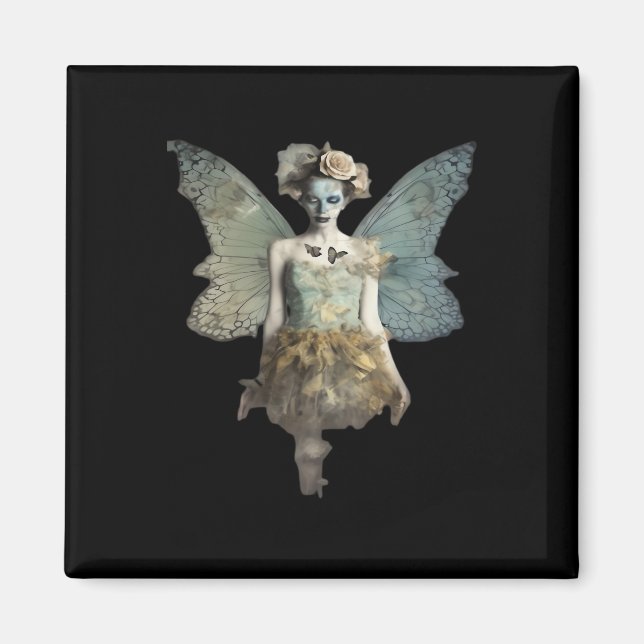 Whimsigoth Zombie Fairy Old Time Gothic Moody Art Magnet (Vorne)