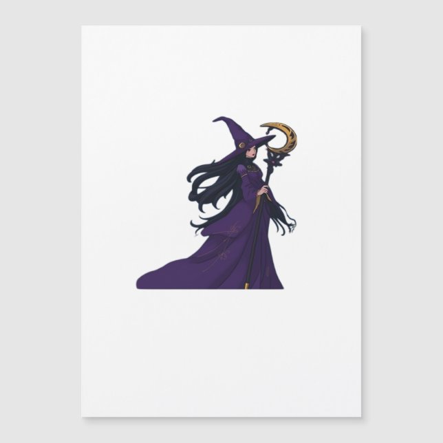 Whimsigothic Moon Witch Magnetkarte (Vorderseite)