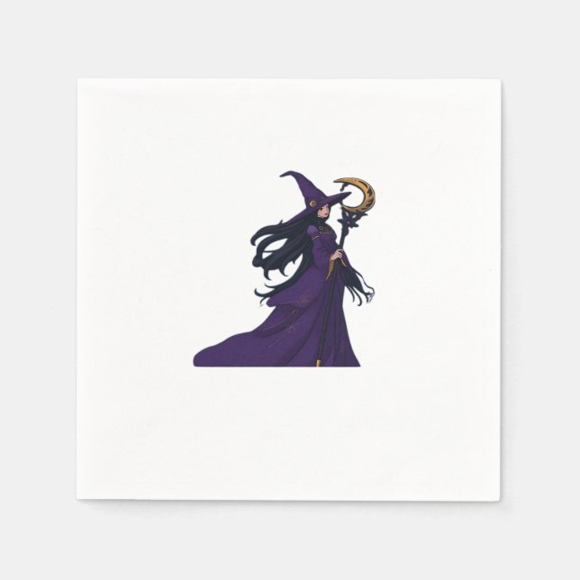 Whimsigothic Moon Witch Serviette (Vorderseite)