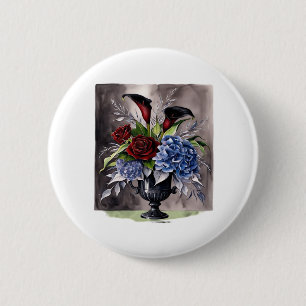 Whimsigothie - Gothic Floral Vase ästhetische Klas Button