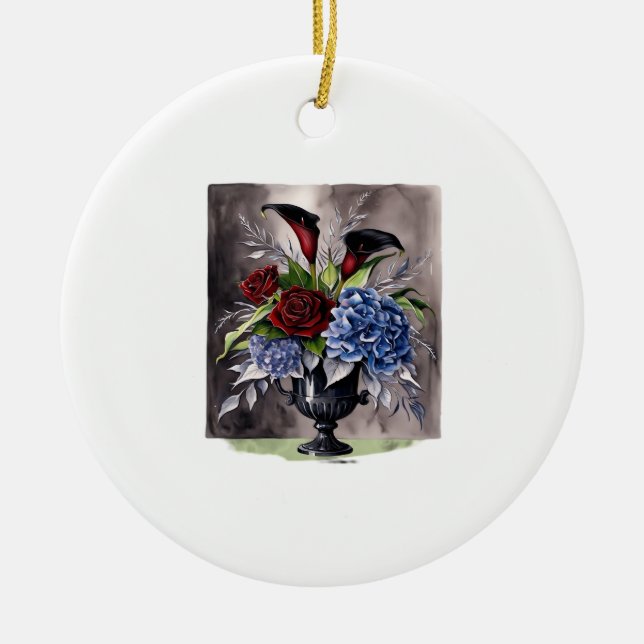 Whimsigothie - Gothic Floral Vase ästhetische Klas Keramik Ornament (Vorne)