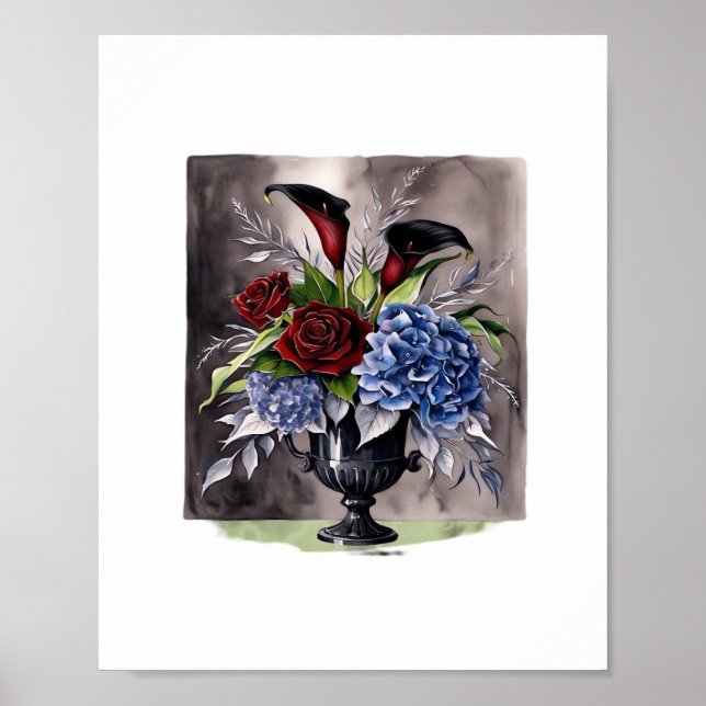 Whimsigothie - Gothic Floral Vase ästhetische Klas Poster (Vorne)
