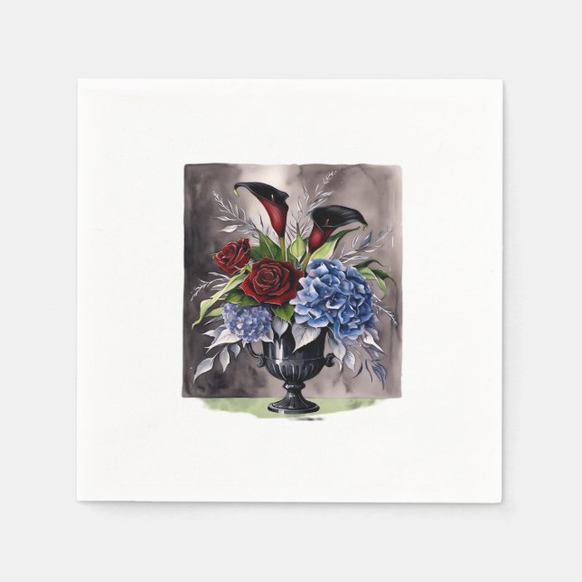 Whimsigothie - Gothic Floral Vase ästhetische Klas Serviette (Vorderseite)