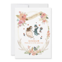 Whimsikal, eigensinnig, handgezeichnete Hochzeitse