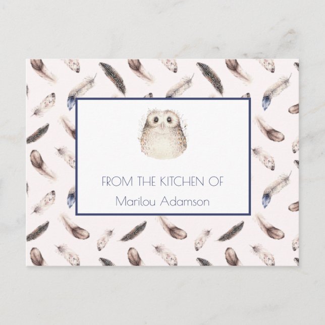 Whimsikale AquarellFedern und Eukalyptusrezeptur | Postkarte (Vorderseite)