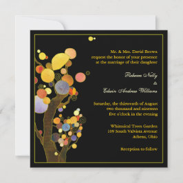 Whimsikale Bäume Lässige Hochzeit draußen Einladung