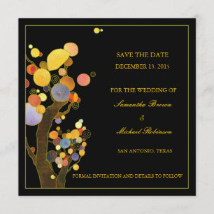 Whimsikale Bäume Save the Date Hochzeitseinladunge