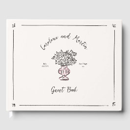 Whimsikale Blume, handgezeichnetes Gästebuch