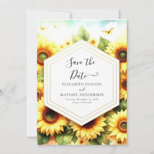 Whimsikale Blume Sonnenblumenhochzeit Save The Date