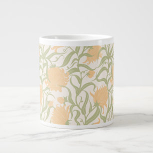 Whimsikale große Blume braun Vintag Jumbo-Tasse