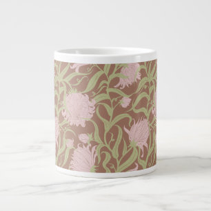 Whimsikale große Blume braun Vintag Jumbo-Tasse