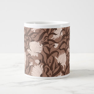 Whimsikale große Blume braun Vintag Jumbo-Tasse